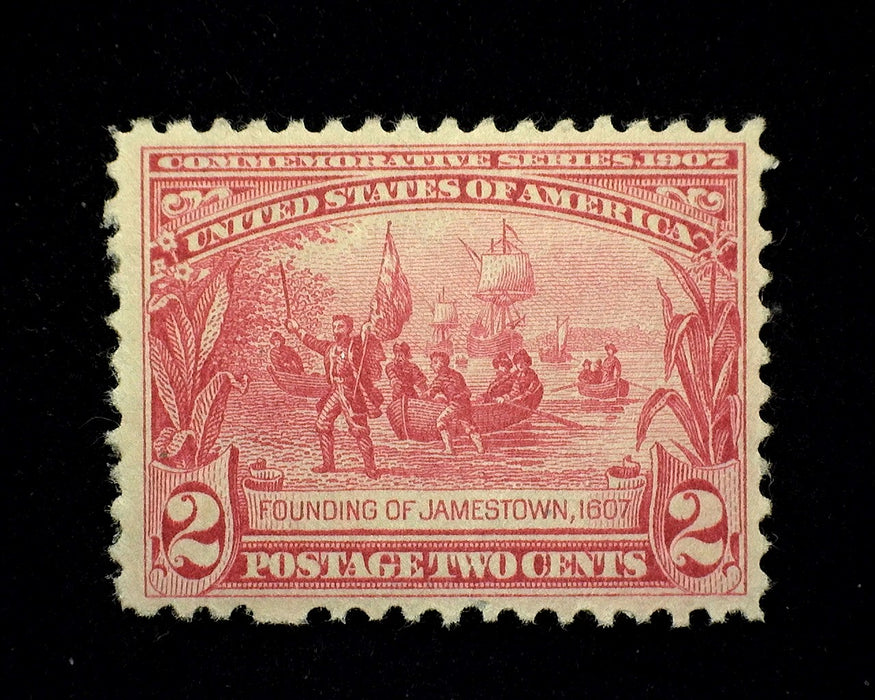 #329 2 cent Jamestown Mint VF LH US Stamp