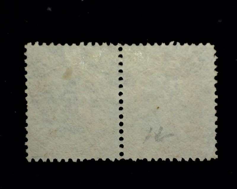#71 Fresh horizontal pair with segmented pie cork cancel F Used - US Stamp