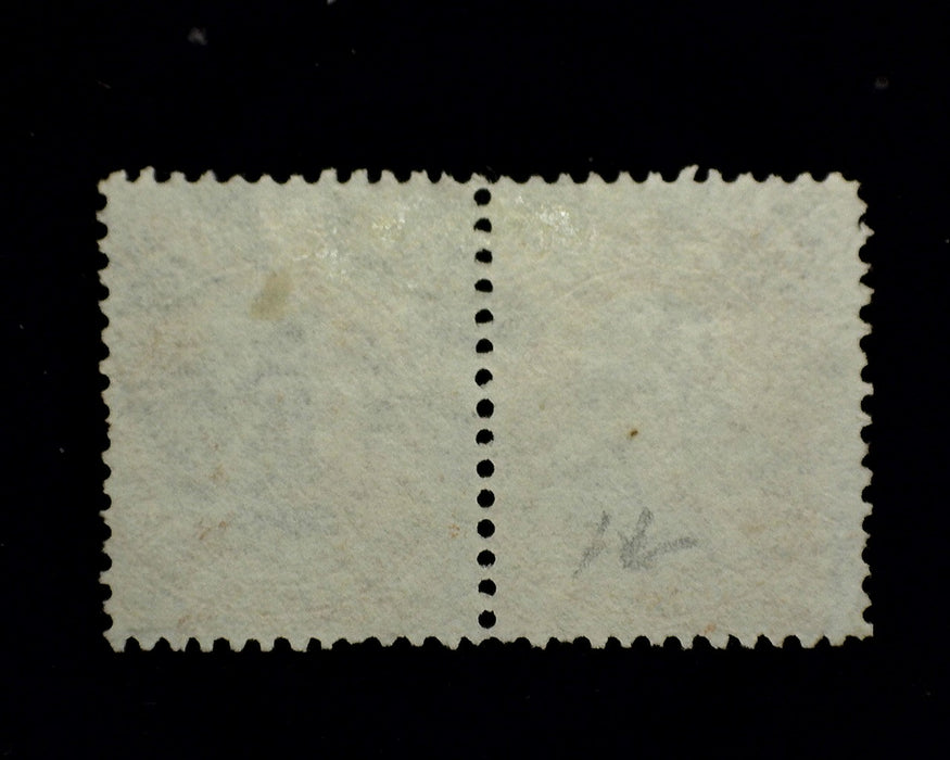 #71 Fresh horizontal pair with segmented pie cork cancel F Used US Stamp