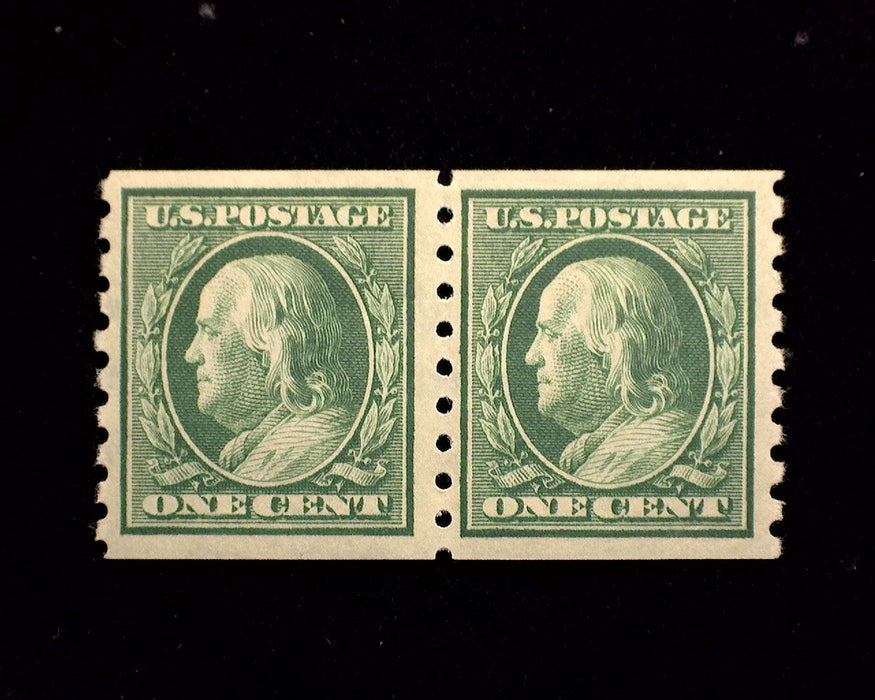 #392 1c Franklin Choice pair. Mint VF NH US Stamp