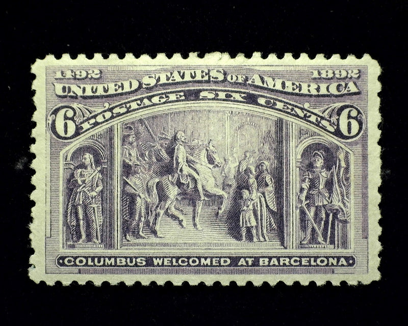 #235 6c Columbian Mint VF/XF H - US Stamp