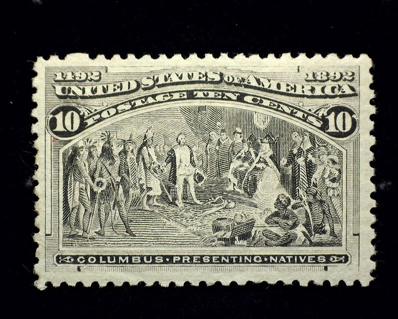 #237 10c Columbian Large margins. Mint XF VLH - US Stamp