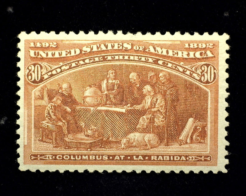 #239 30c Columbian Sensational color and freshness. Mint VF/XF LH - US Stamp