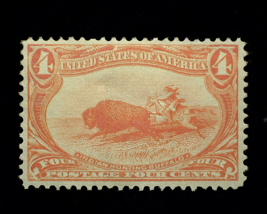#287 4 cent Trans Mississippi Brilliant color. Mint XF H US Stamp
