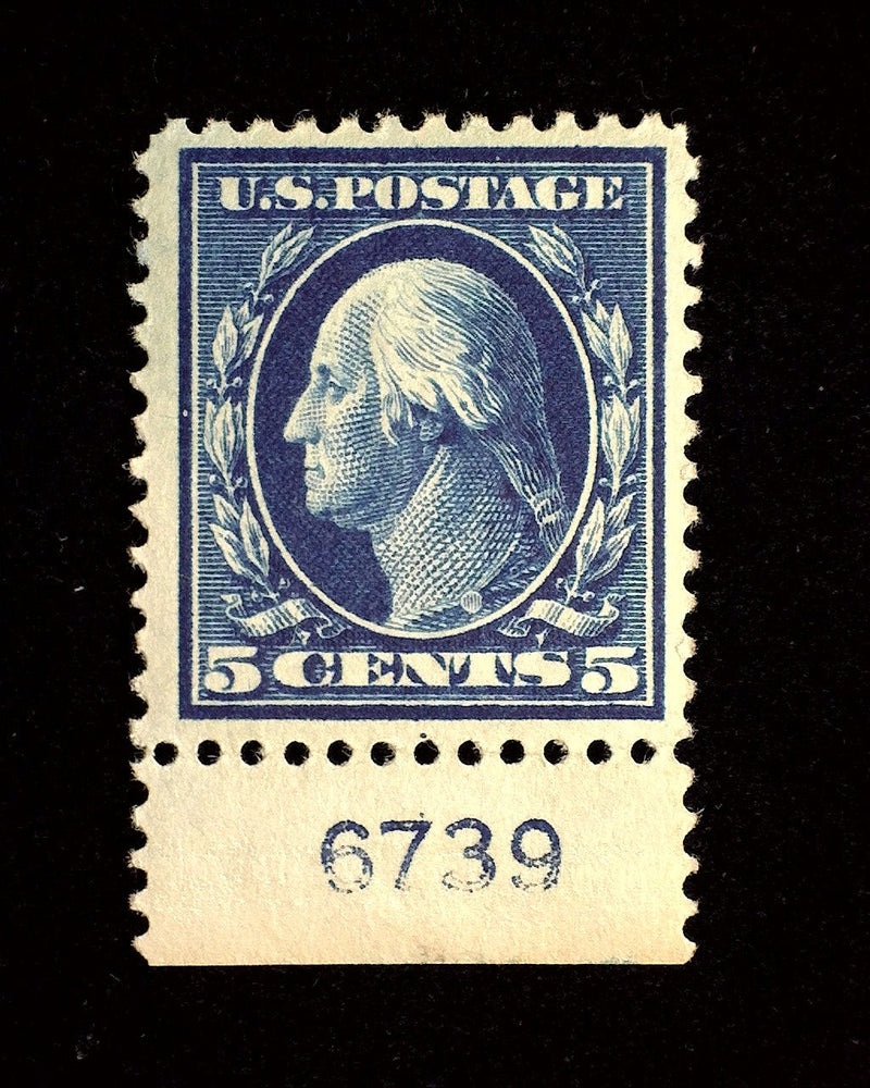 #378 5c Washington Fresh PL# single. Mint VF/XF NH - US Stamp