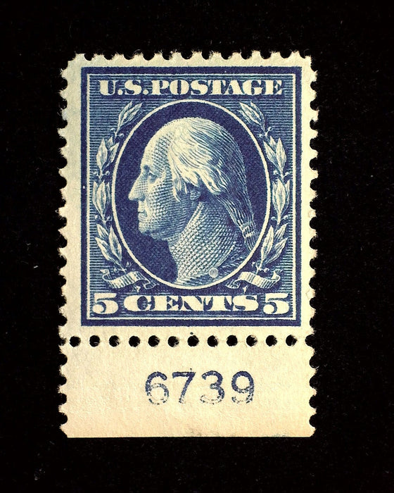 #378 5c Washington Fresh PL# single. Mint VF/XF NH - US Stamp