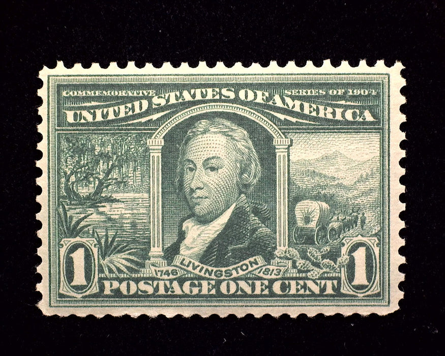 #323 Mint 1 Cent Louisiana Purchase VF/XF LH US Stamp