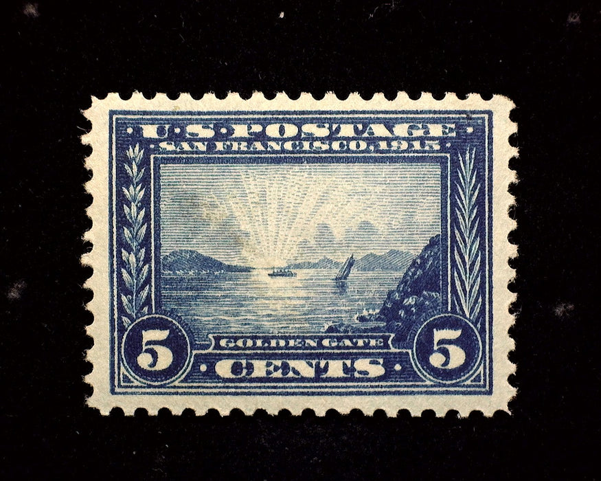 #399 5c Panama Pacific Outstanding large margin stamp. Mint XF/Sup LH US Stamp