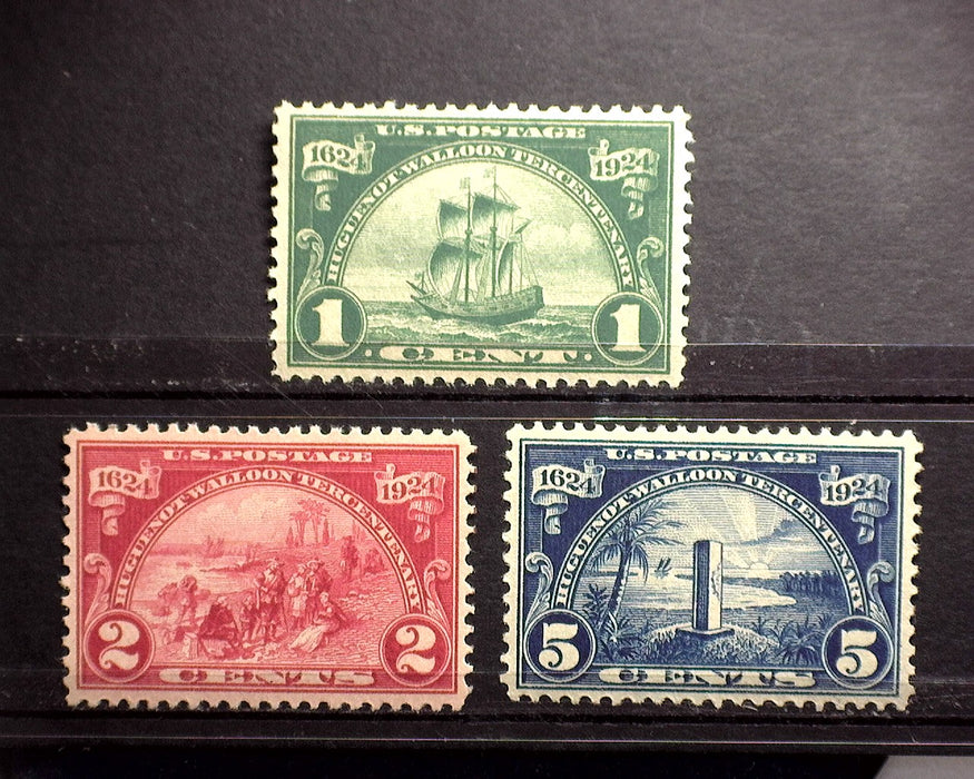 #614-616 Huguenot Walloon Mint Vf/Xf NH US Stamps