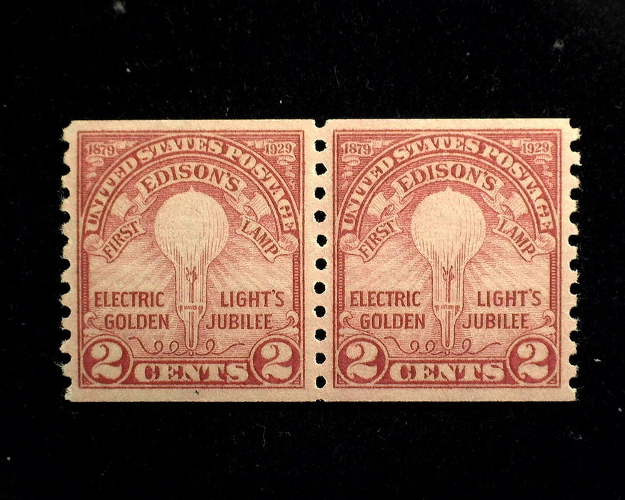 #656 Edison Outstanding pair. Mint XF NH US Stamp