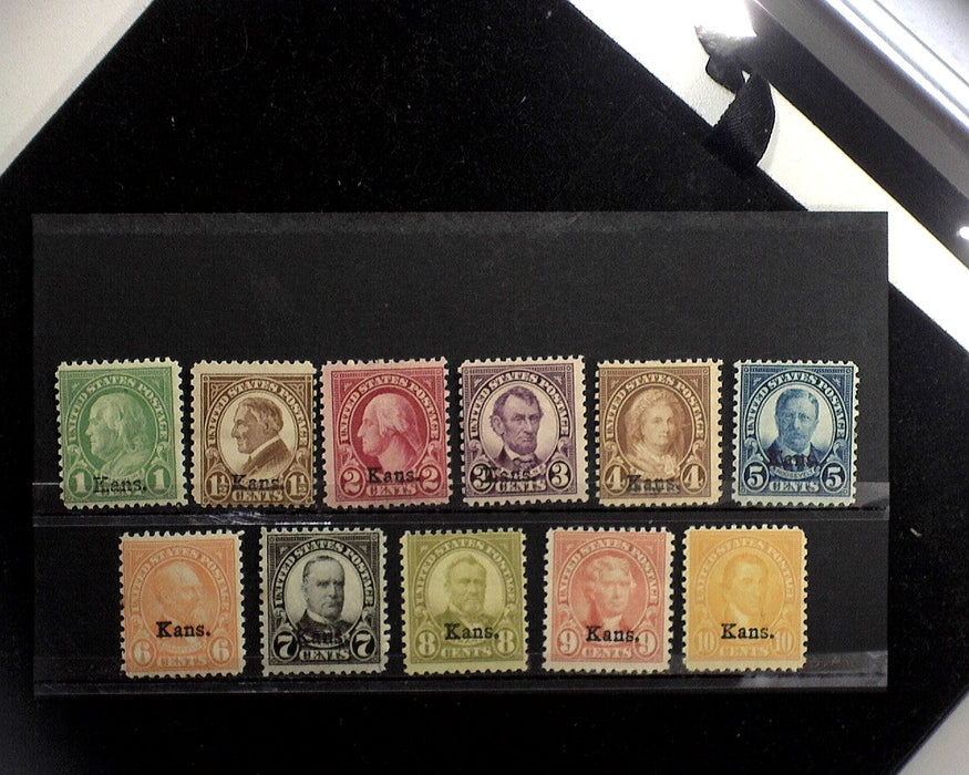 #658-669 Kansas Overprint Fresh set. Mint F NH US Stamps