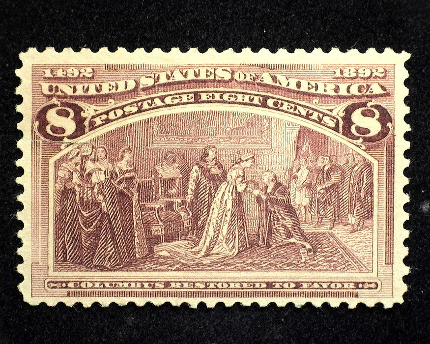 #236 Mint 8 Cent Columbian VF No gum. Tear. US Stamp
