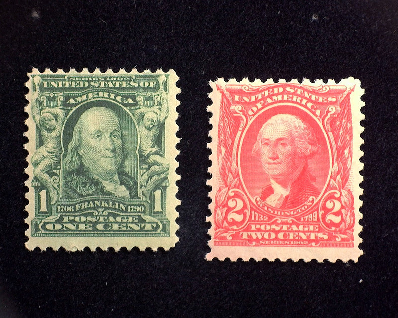 #300, 301 Mint 1902 Issue F NH US Stamp