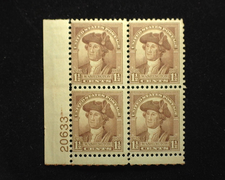 #706 1 1/2 cent Washington Bicentennial. PL# 20633. Mint F NH US Stamp