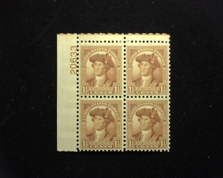 #706 1 1/2 cent Washington Bicentennial. PL# 20633. Mint F/VF LH US Stamp