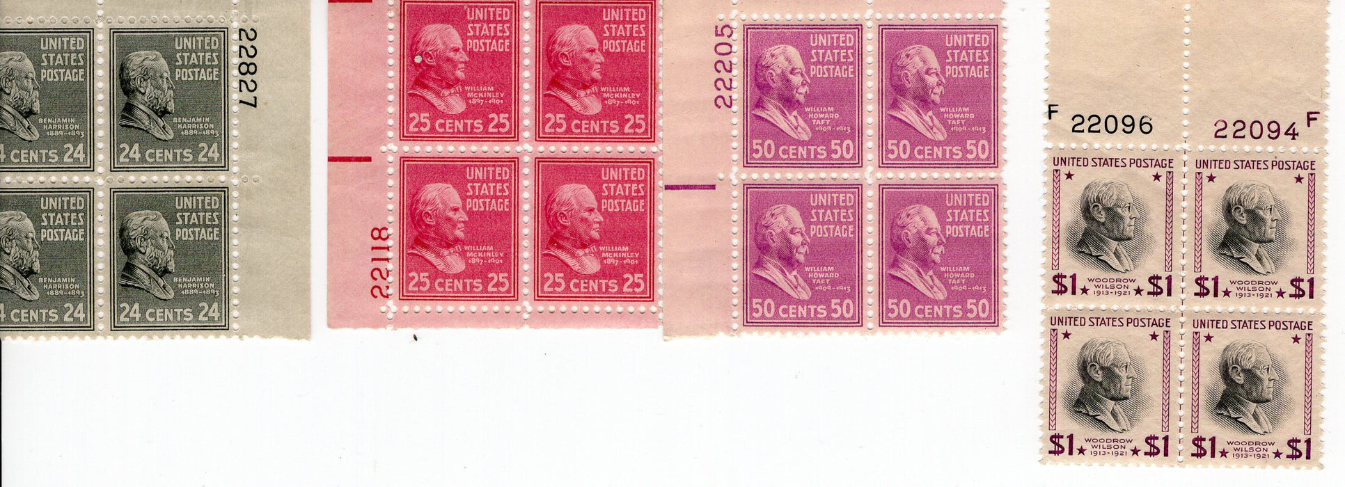 #803-832 1938 Prexy Choice plate blocks. F/VF NH Mint US Stamp