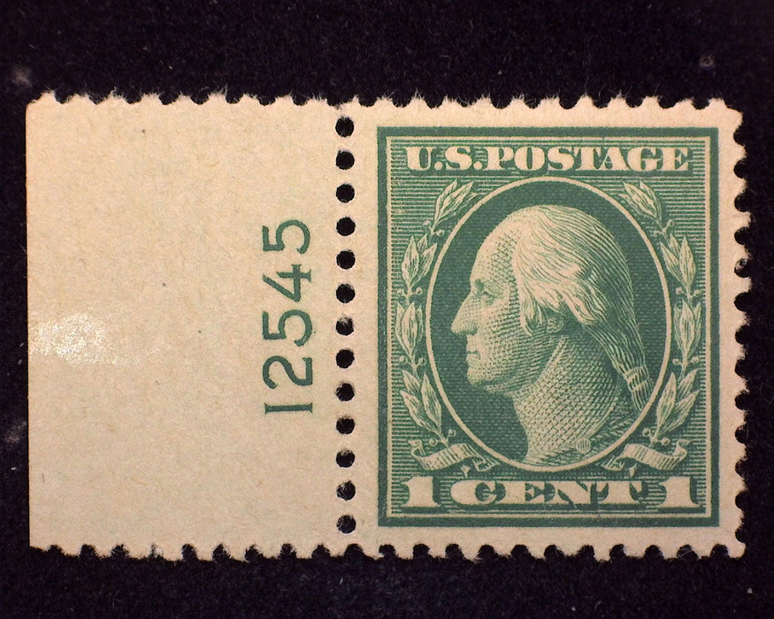 #498 1 Cent Outstanding PL# single. Large balanced margins. Mint Sup NH US Stamp
