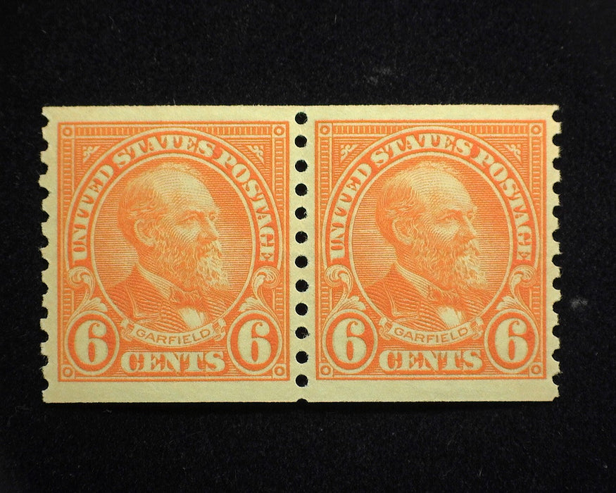 #723 6c Garfield Outstanding pair. Used XF NH US Stamp