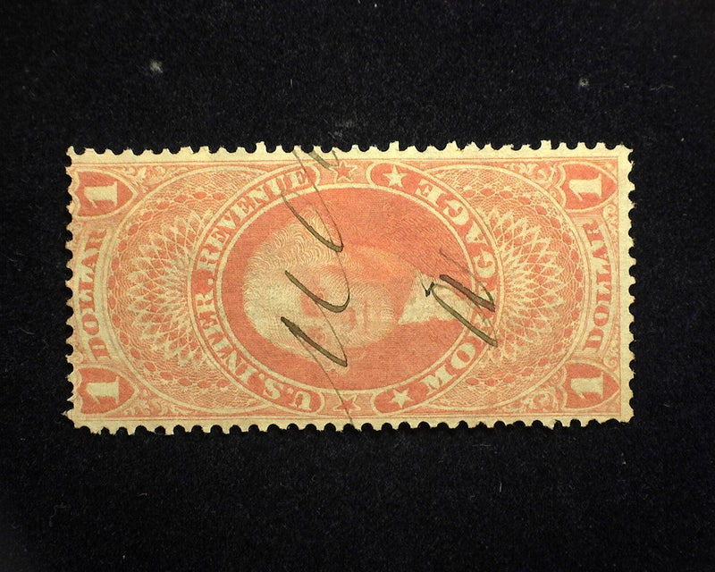 #R73c $1.00 Mortgage. Faint horizontal crease. F Used - US Stamp