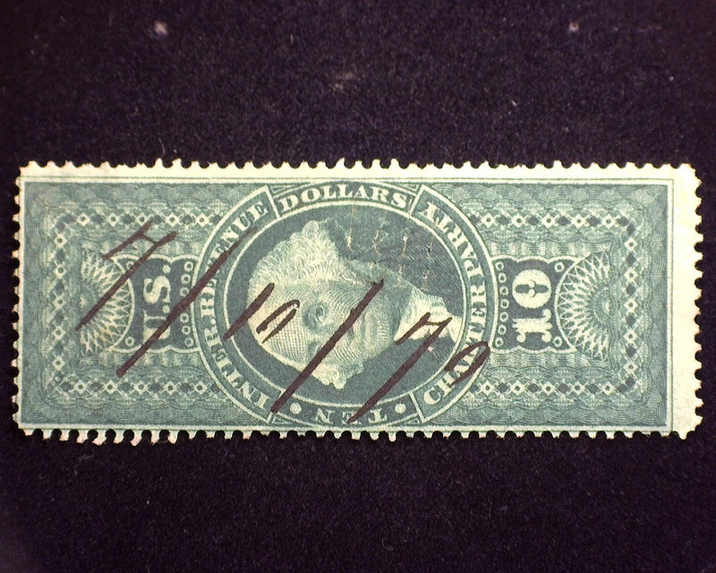 #R93c $10.00 Charter Party. Cut cancel. F/VF Used - US Stamp