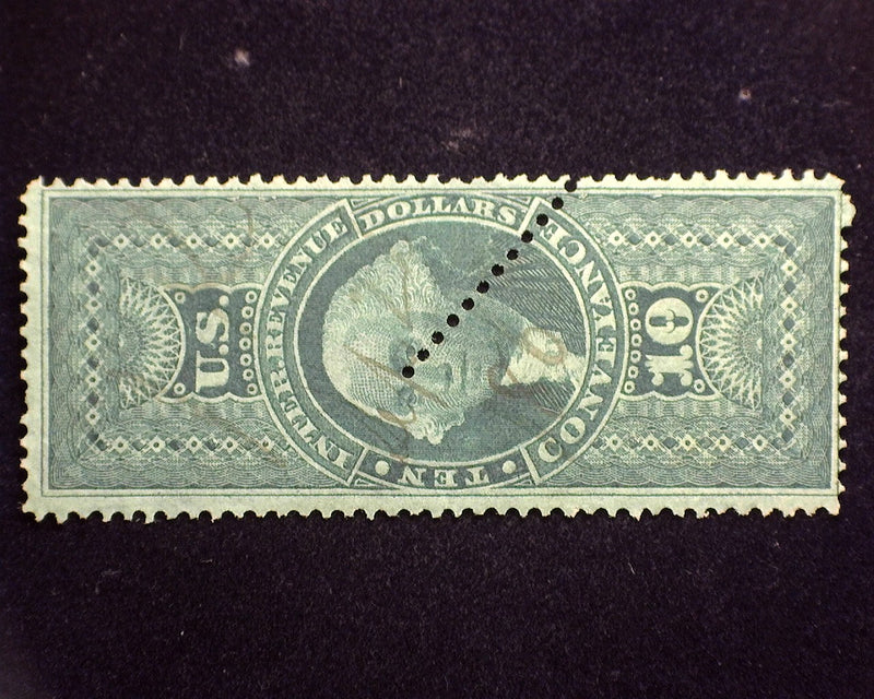 #R94c $10.00 Conveyance. Wild perfs. F/VF Used - US Stamp