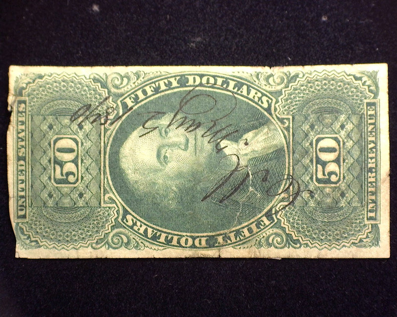 #R101a $50.00 Internal Revenue. Creasing. F/VF Used - US Stamp
