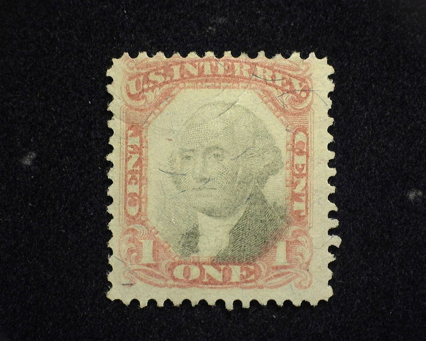 #R134 1 cent Revenue. Cut cancel. F Used US Stamp