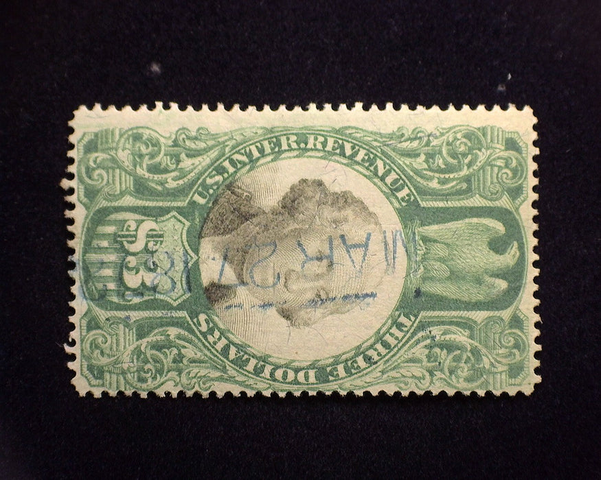 #R147 3 Dollar Revenue. F Used US Stamp