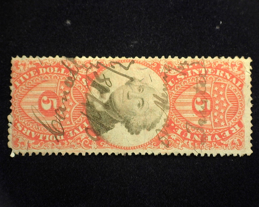 #R148 5 Dollar Revenue. F Used US Stamp