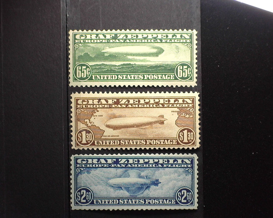 #C13-C15 1930 Graf Zeppelin Issue. Fresh and choice set. Great color. Mint VF NH - US Stamp