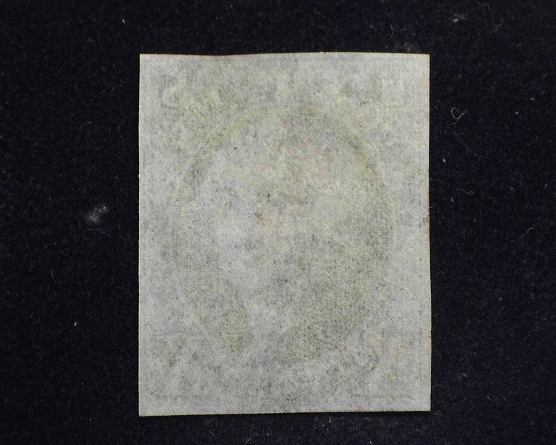 #2 1847 Issue. Four margin stamp touching at bottom. Intense color and faint Red Grid cancel. Vf/Xf US Stamp