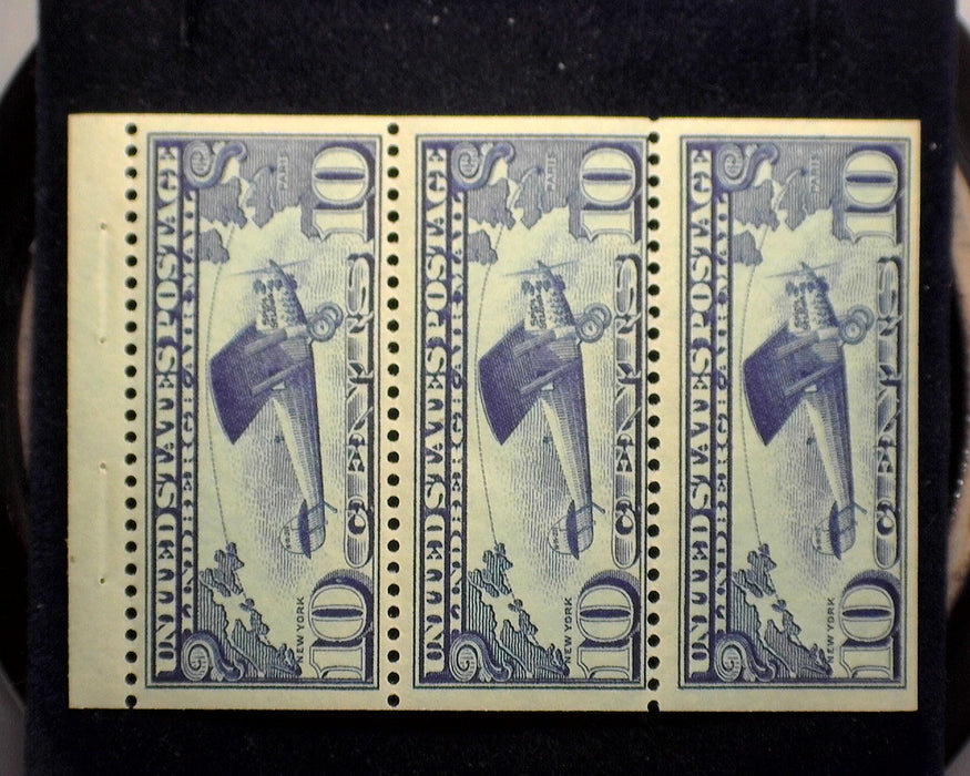 #C10a 10 cent Lindberg Fresh booklet pane. Mint F/VF NH US Stamp