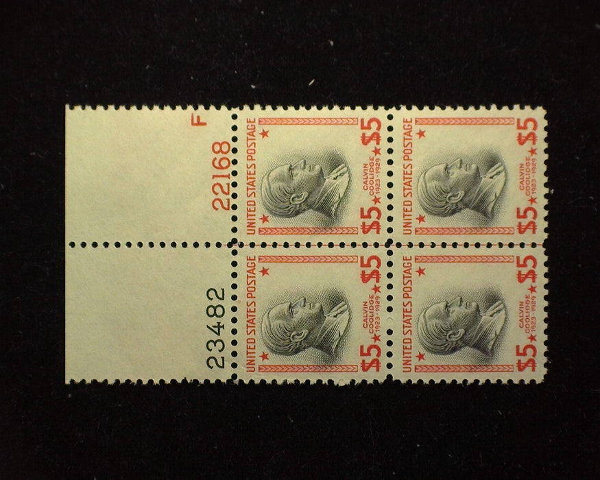 #834 $5.00 Coolidge Plate block. A Gem. Mint Superb NH US Stamp