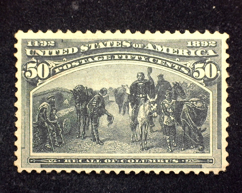 #240 50c Columbian Deep intense color. Mint VF/XF No gum - US Stamp