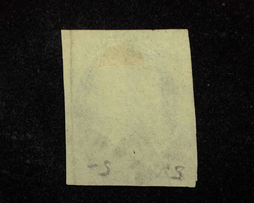 #7 1 cent Blue Four margin stamp with great color and faint cancel. Vertical crease. VF Used US Stamp