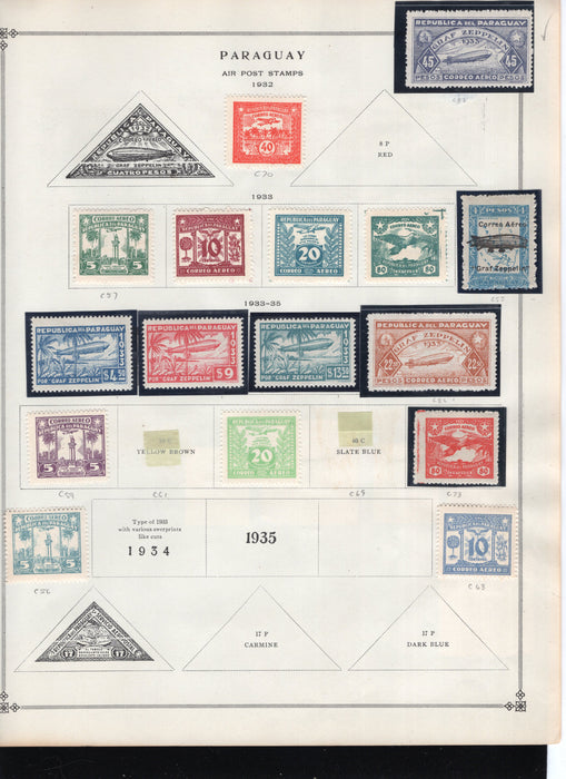 Paraguay BoB Stamp Lot Approx Cat $135 Airmail,Semi-post , Interior Office