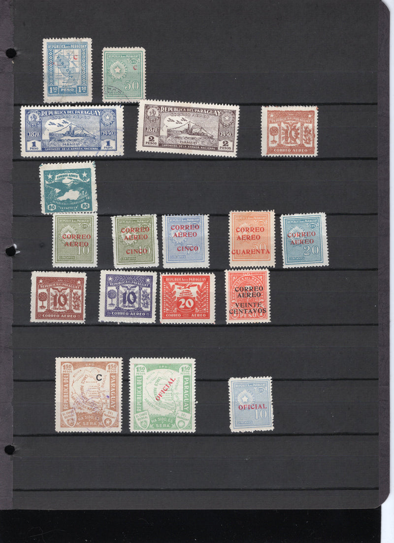 Paraguay BoB Stamp Lot Approx Cat $135 Airmail,Semi-post , Interior Office