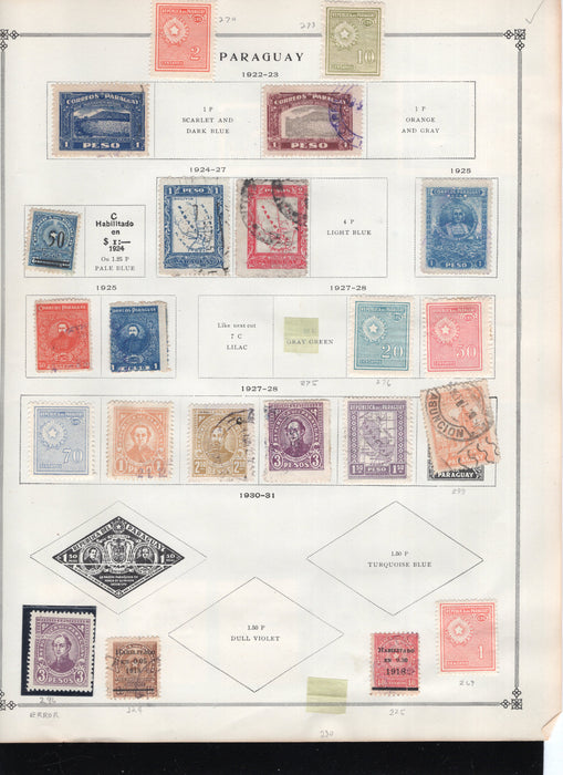 Paraguay Stamp Lot Approx Cat $68