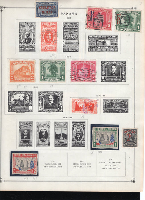 Panama Standard And BoB Stamp Lot Approx Cat $97