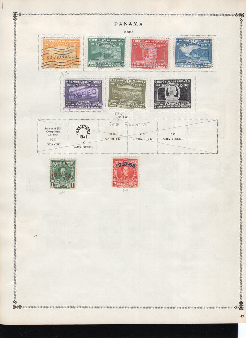 Panama Standard And BoB Stamp Lot Approx Cat $97