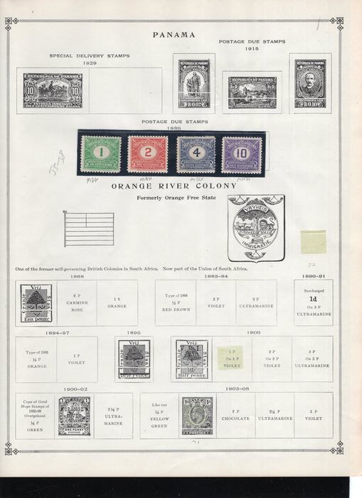 Panama Standard And BoB Stamp Lot Approx Cat $97