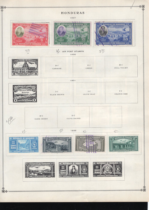 Honduras BoB, Airmail, Official Stamp Lot, Cat Approx $115