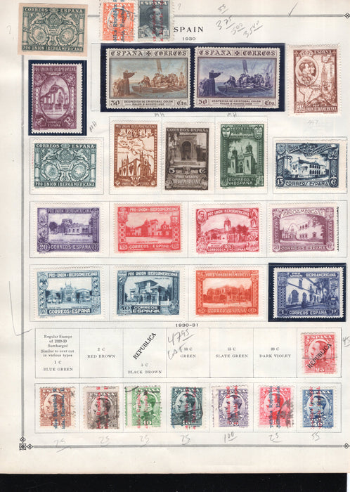 Spain BoB, Stamp Lot, Approx Cat $1403