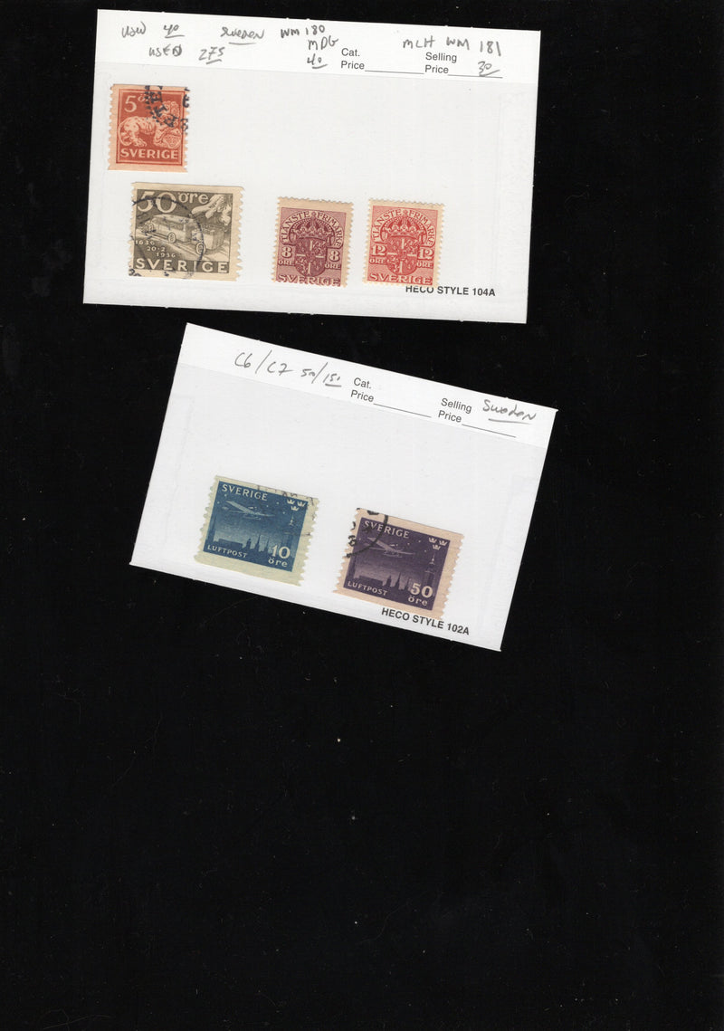 Sweden Postage, BoB,Airmail,Official,Postage Due, Official Stamp Lot, Approx Cat $869