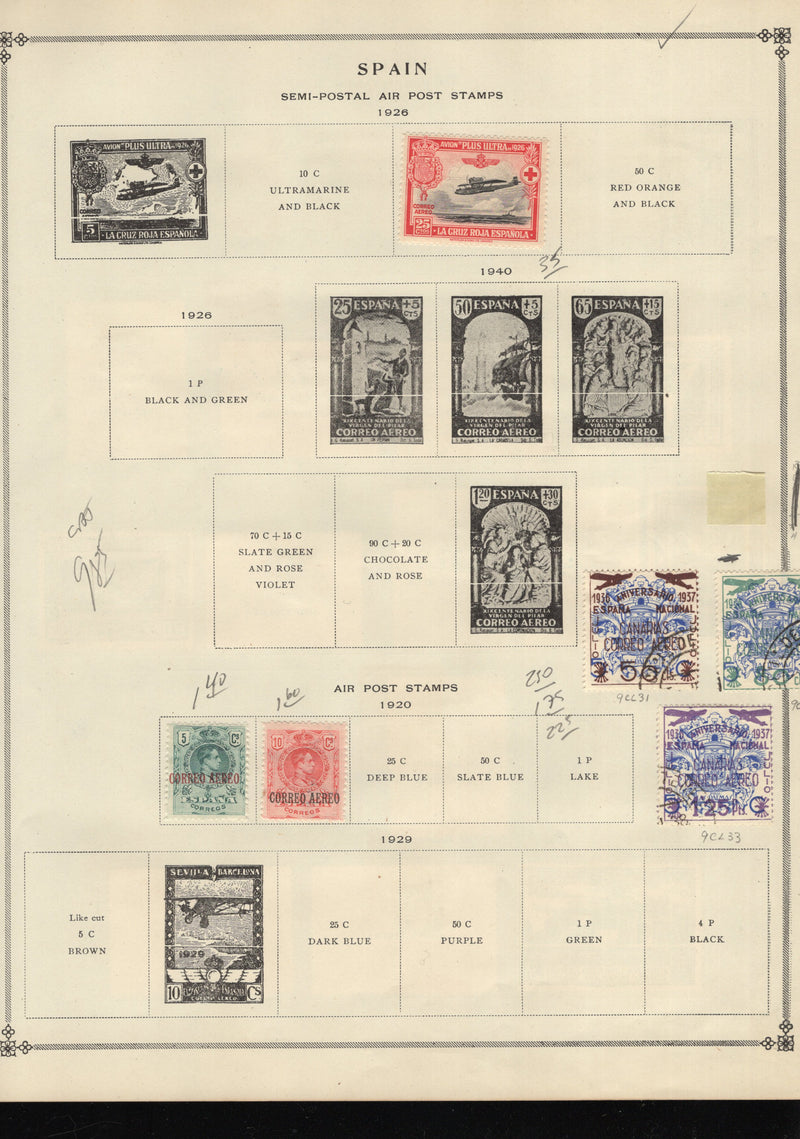 Spain BoB, Airmail, Semi-Post,Malaga, Special Delivery, Stamp Lot, Approx Cat $741